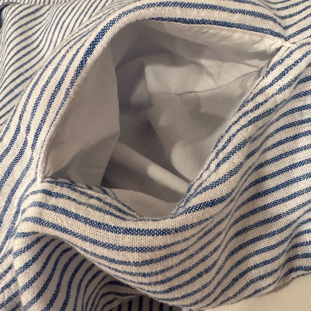 NWT Linen Blend 3/4 Sleeve Midi Shirtdress Pockets Coastal Cover Up Sz L - Picture 9 of 13